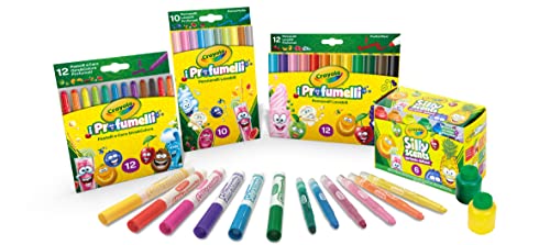 CRAYOLA Profumelli – 52 Colori Profumati punta fine e media, tempere, pastelli a cera