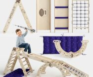 Goodevas Apollo Space 5 in 1 – Set da arrampicata per bambini da interno – Attrezzo da gioco in legno Montessori ispirato alla NASA per bambini da 1 a 7 anni