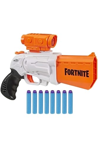 Hasbro Nerf Fortnite, SR Blaster ad azionamento a Martello, inclusi 8 dardi Ufficiali Nerf Elite