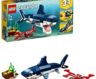 LEGO 31088 Creator Creature degli Abissi, Set 3 in 1 – Squalo, Calamaro e  Rana Pescatrice