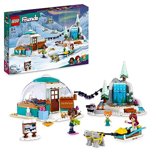 LEGO 41760 Friends – Vacanza in Igloo con Tenda da Campeggio, 2 Cani da Slitta