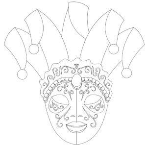Maschera di Carnevale veneziana da colorare
