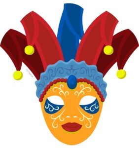 Maschera di carnevale veneziana da ritagliare