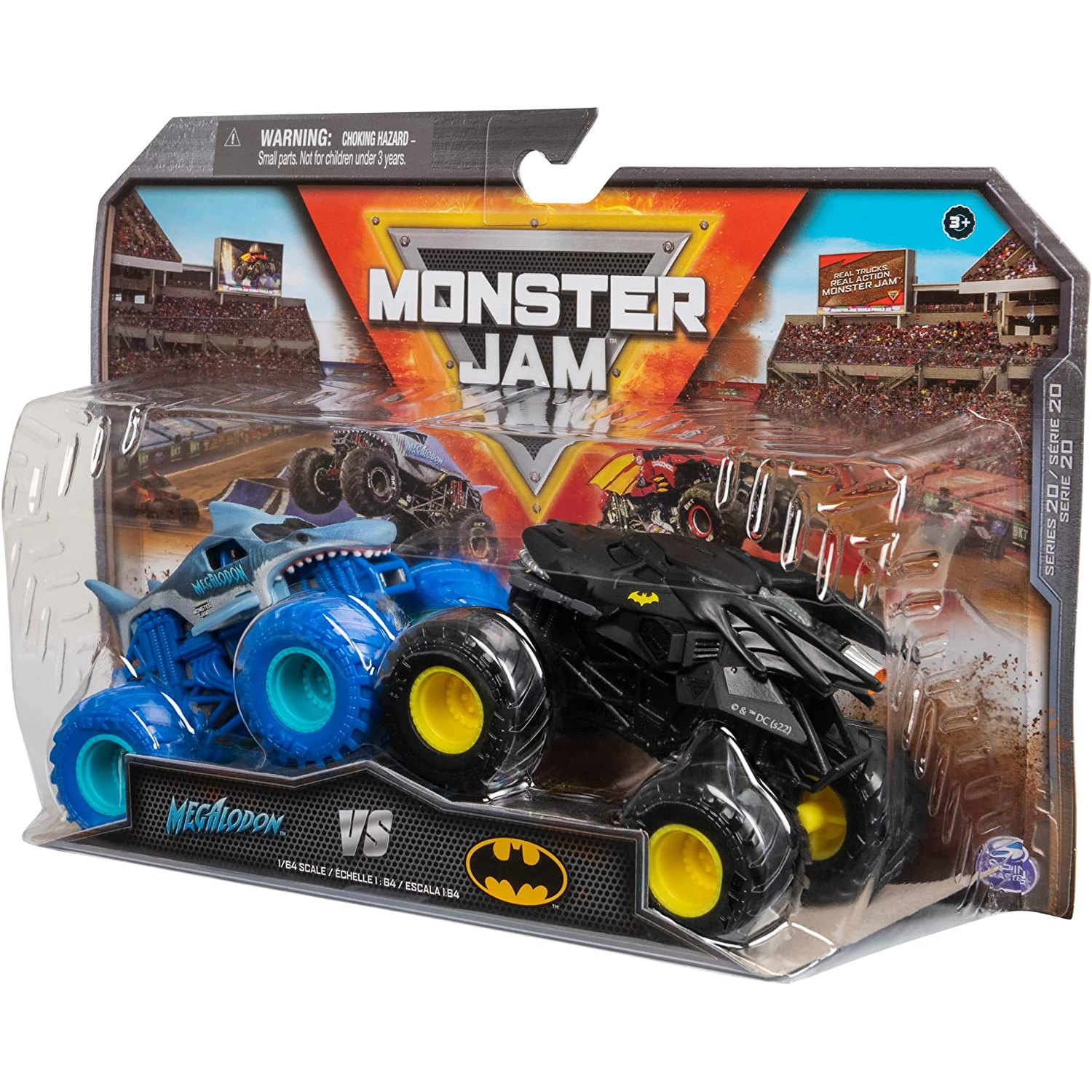 Monster Jam – Batmobil vs. Megalodon – Monster Truck 1:64