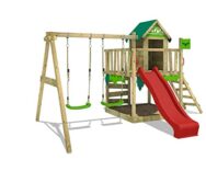 Parco giochi per il giardino con altalena, scivolo, parete arrampicata e sabbiera – Fatmoose