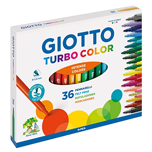 Pennarelli Giotto Turbo Color – Astuccio 36 Pennarelli a Punta Fine