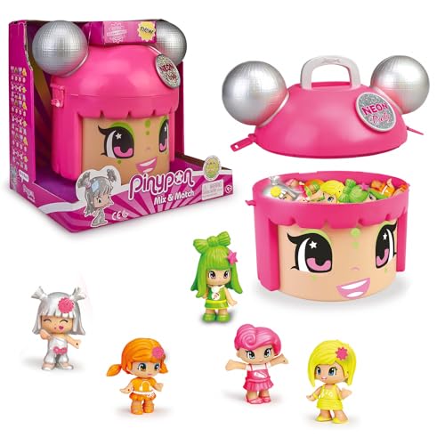 Pinypon Set 5 bamboline, Mix Is Max Neon Party – Famosa