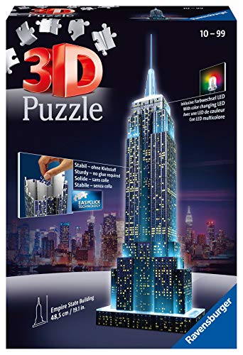 Puzzle 3D Empire State Building, edizione speciale notturna con LED – Ravensburger