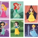 Puzzle 12 Cubi con 6 Principesse Disney