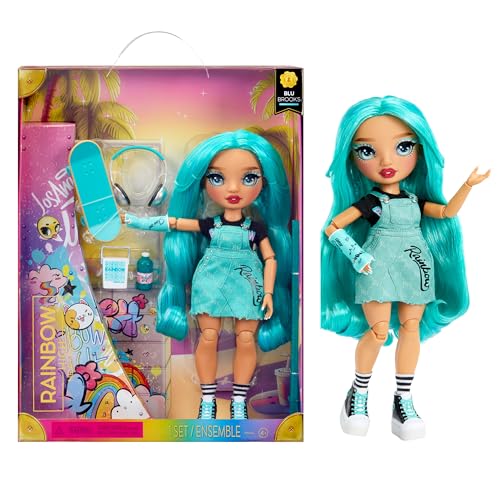 Rainbow High Blu Brooks, Bambola Blu con Accessori Colorati – Fashion Dolls