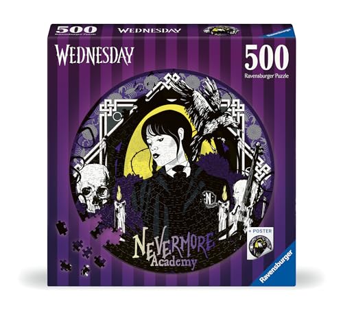 Puzzle Rotondo Mercoledì Addams, 500 Pezzi – Ravensburger