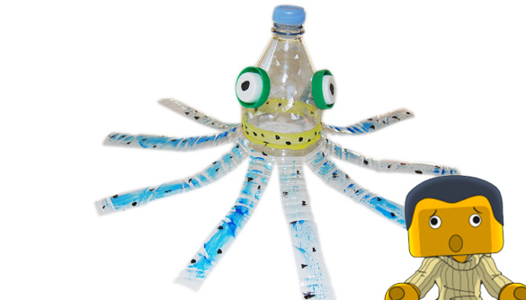 Lavoretto per bambini – come realizzare una Piovra con bottiglie di plastica