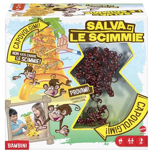 Salva le Scimmie, gioco in scatola per tutta la famiglia da 5 anni – Mattel Games