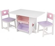 Tavolo bambine in legno con cuore – KidKraft 26913