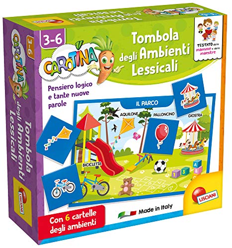 Tombola Ambienti Lessicali, Carotina Gioco di Parole Educativo, dai 3 ai 6 anni – Lisciani Giochi