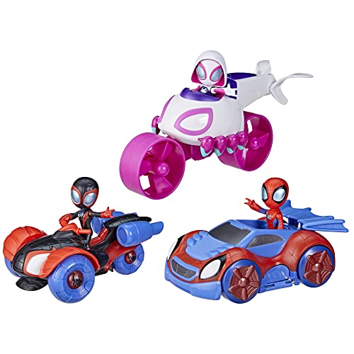 Tre veicoli e Action figure di Spidey e I Suoi Fantastici Amici, da 3 anni – Hasbro Marvel