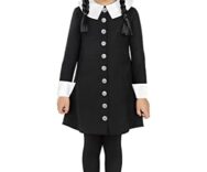 Vestito di Mercoledì Addams per bambina taglia 3-4 anni, Carnevale o Halloween